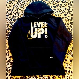 Nike 3 brand Black Hoodie with Gold Accents